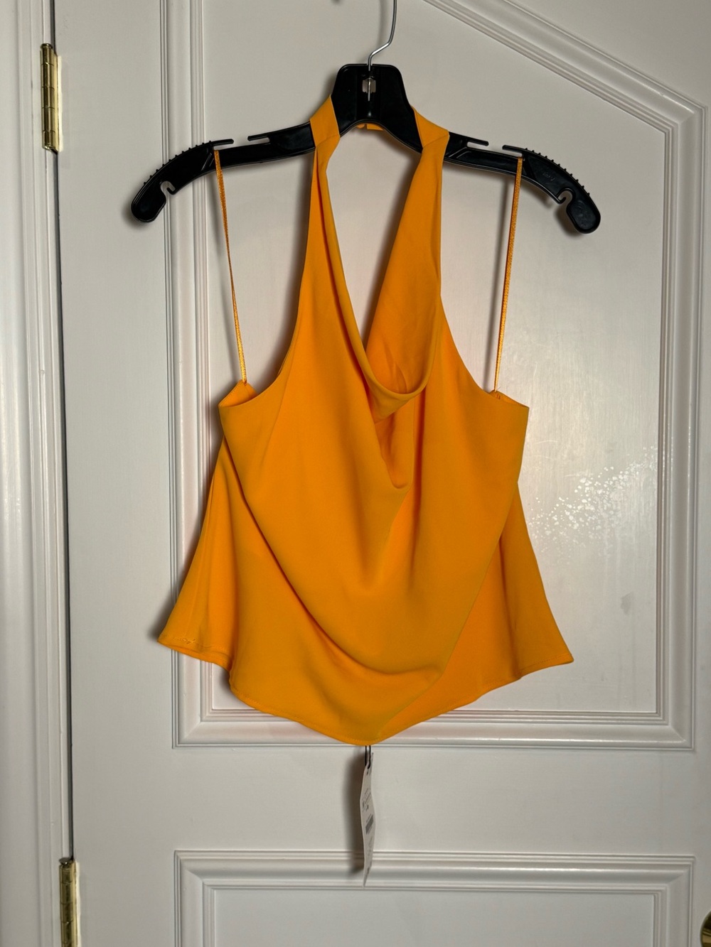 NWT Zara Orange Draped Halter Cowl Neck Top Medium